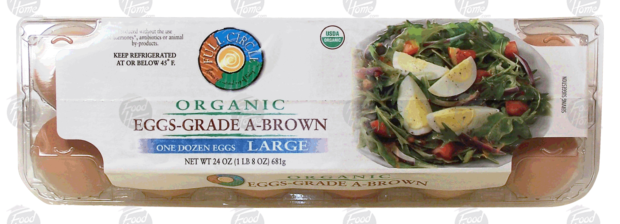 Full Circle organic brown eggs, grade-A, large, one dozen Full-Size Picture